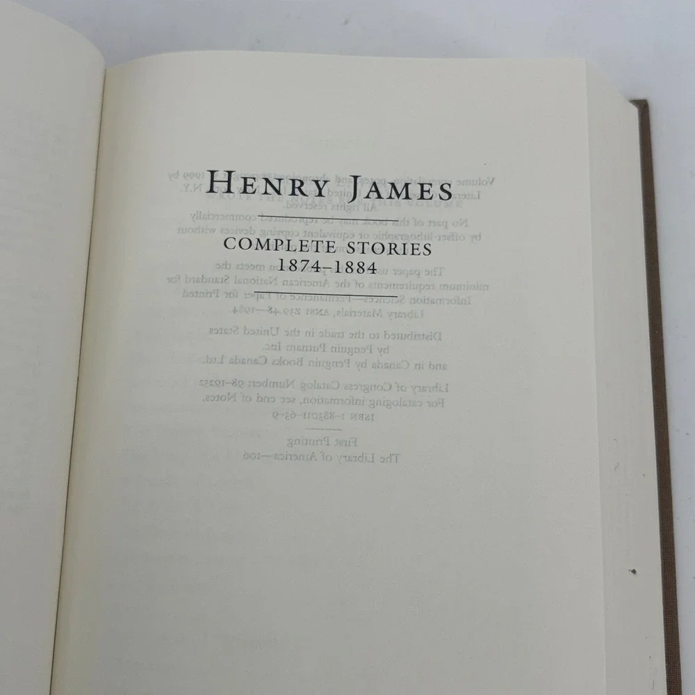 Library of America Henry James Complete Stories 1874-1884 Hardcover Brown